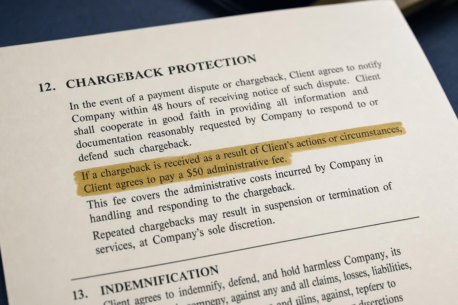 Chargeback $50