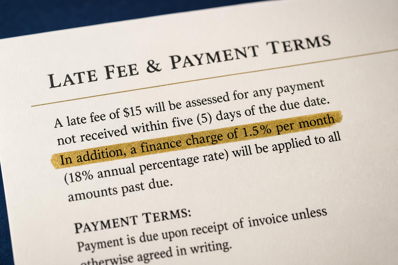 Late Fee $15 + 1.5%